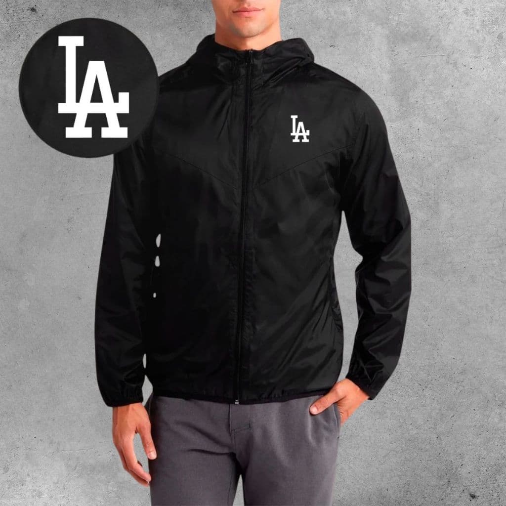 Jaqueta Corta Vento Masculina - LA 01 - Com Capuz Zíper Bolsos Corrida Academia Esportes