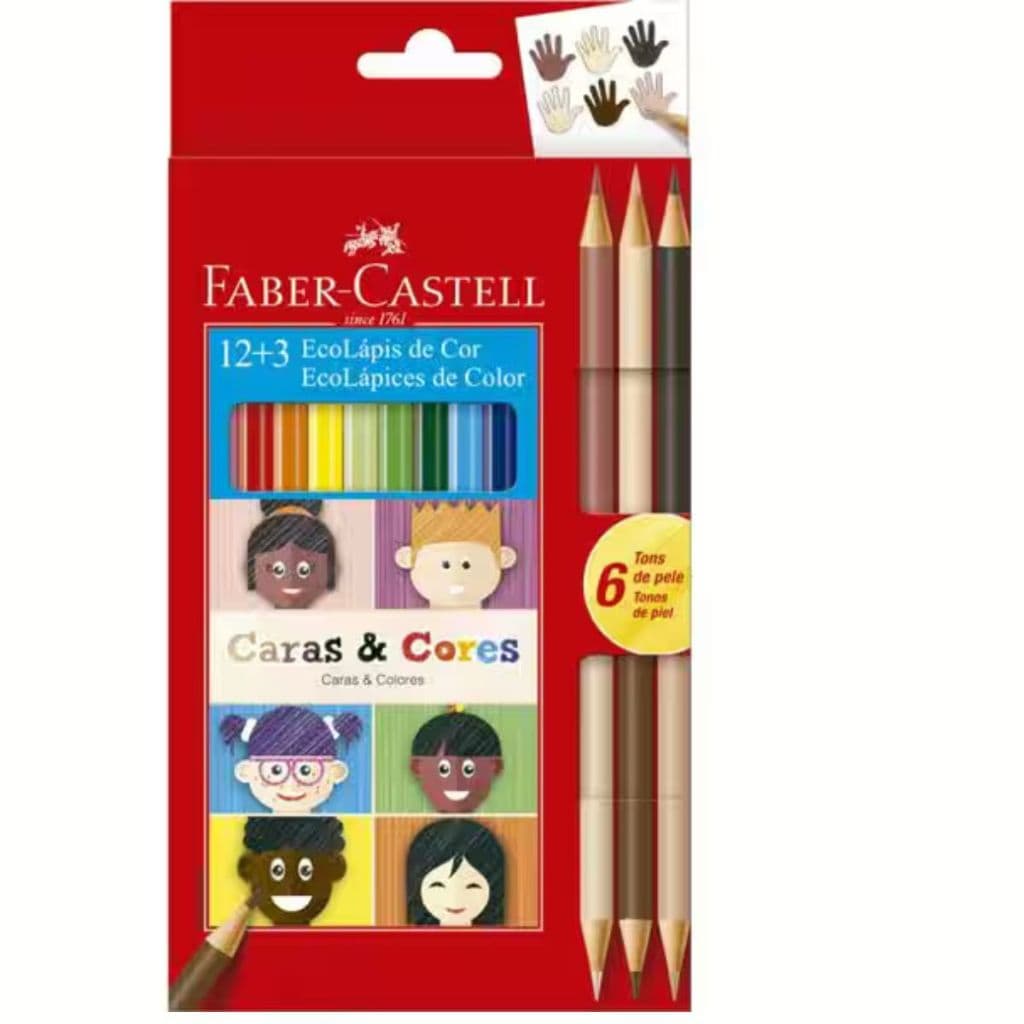 Lápis de Cor  Faber Castell Caras e Cores 12 cores
