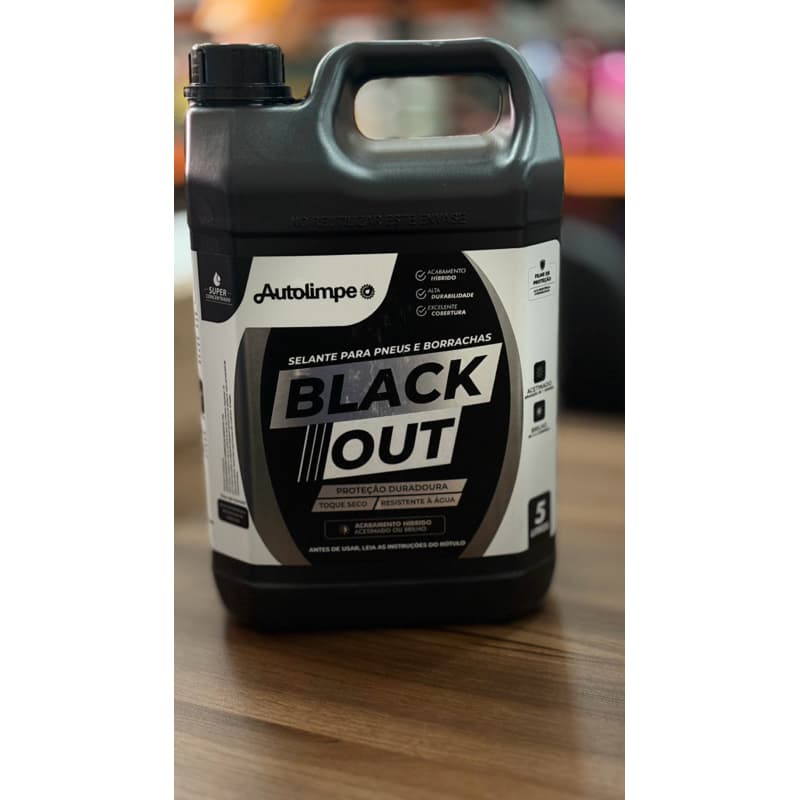 Blackout Selante Para Pneus E Borrachas Pretinho Carro Moto Caminhão Revitalizador Restaurador Plastico 5 lt Autolimpe