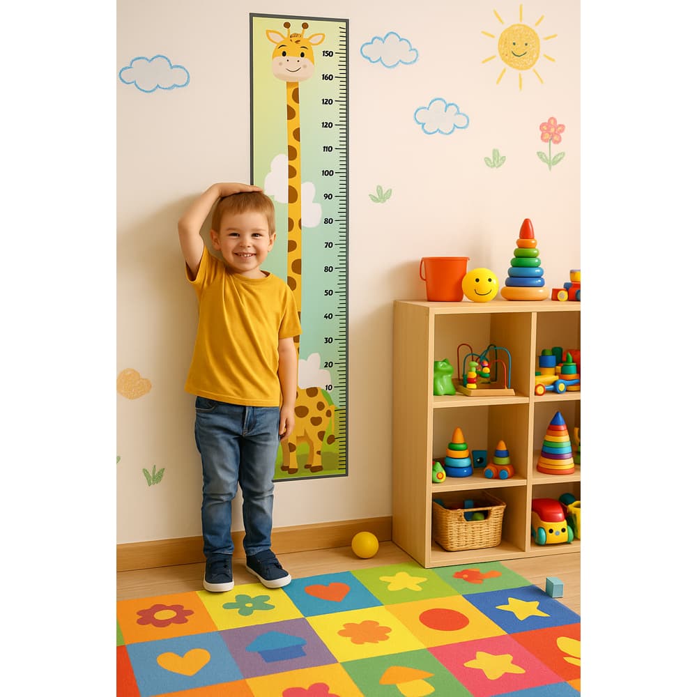 Régua de Crescimento Infantil Girafa Medir Altura Adesivo