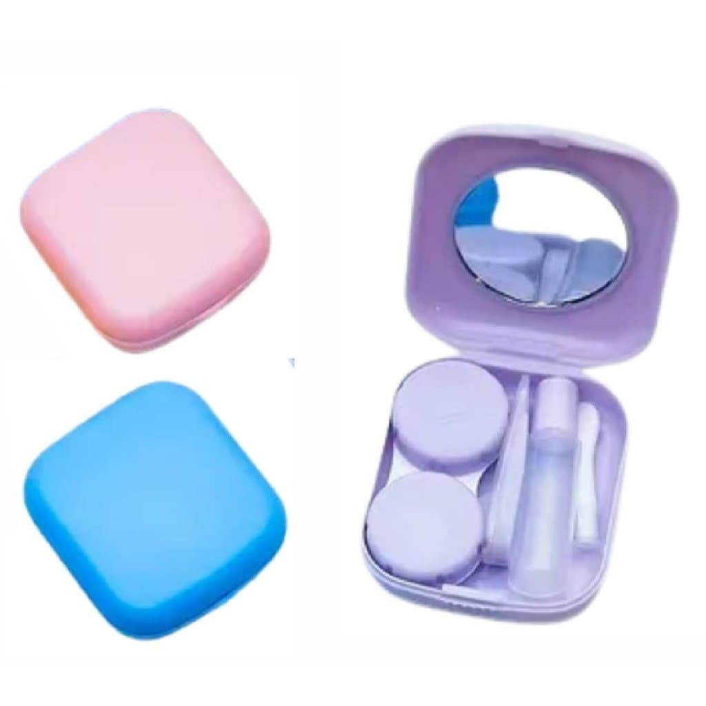 Estojo Porta Lente De Contato Kit Pinça Ventosa Espelho