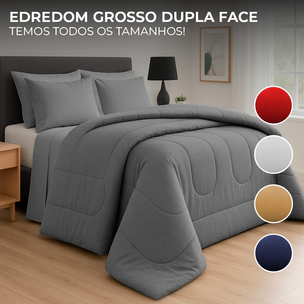 Edredom Grosso Dupla Face 400 Fios Ultrasonico Cama Box Cobertor Macio King, Queen, Casal e Solteiro