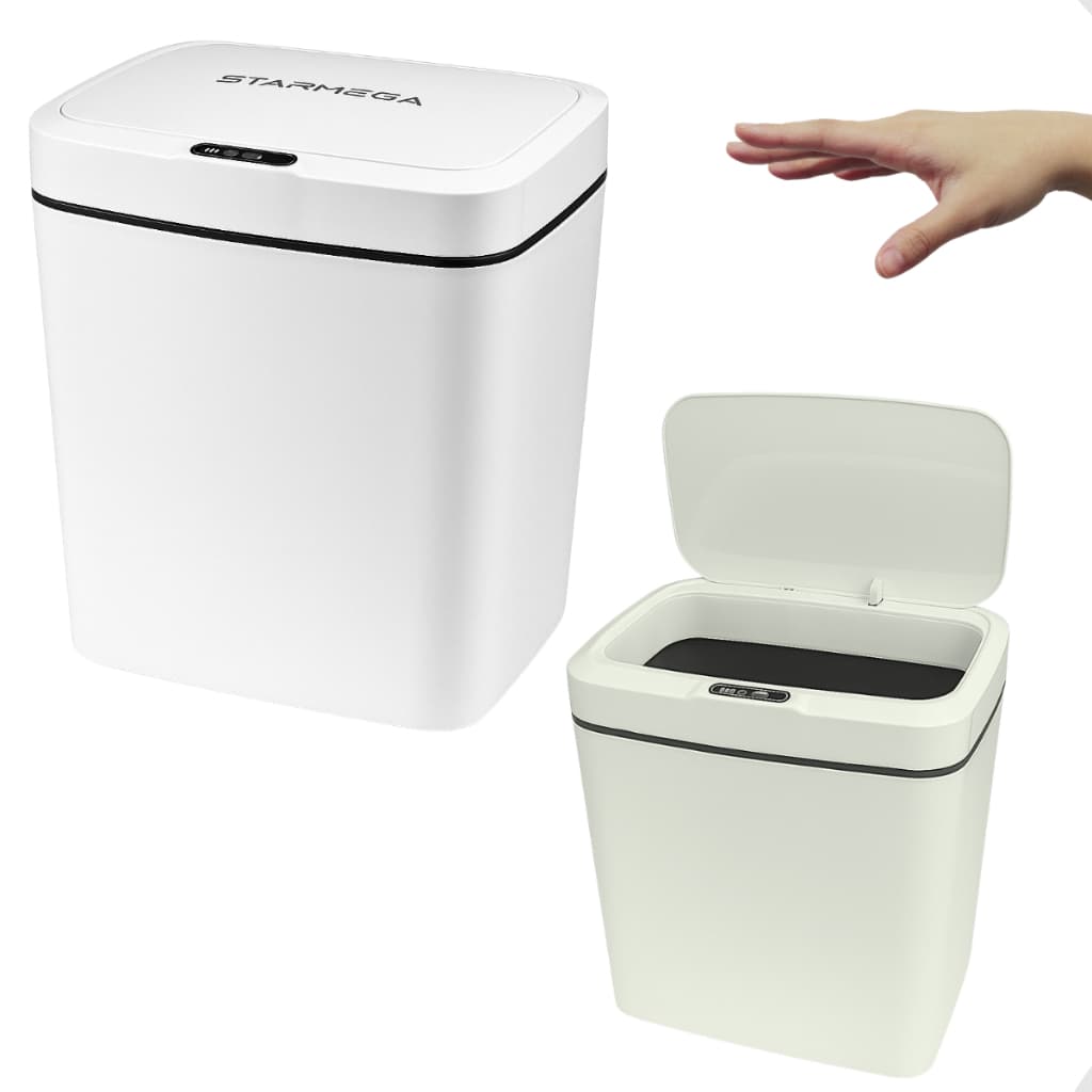 Lixeira Inteligente Elétrica 15L com Sensor Automático Tampa a pilha Design Moderno Banheiro Cozinha