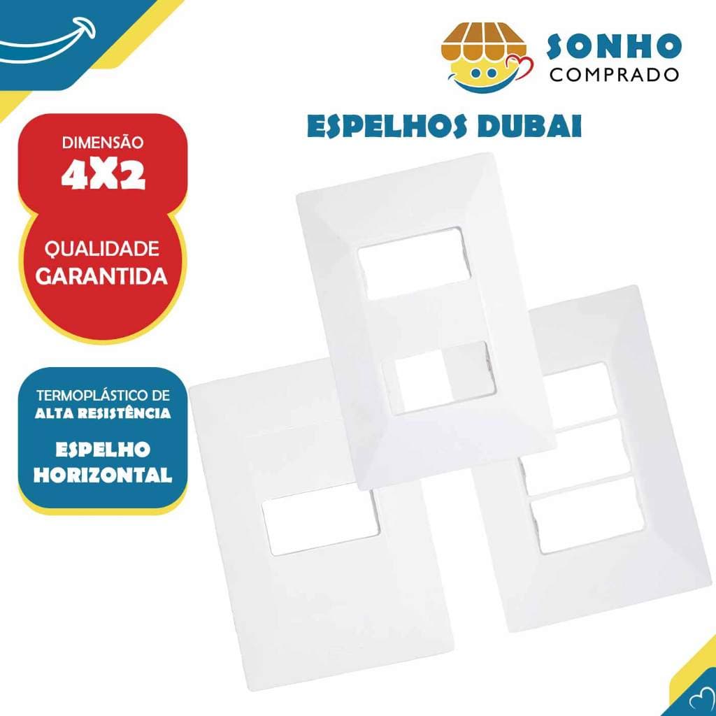 Placa/ espelho Dubai 4x2 p/ 1 modulo, 2 módulos e 3 módulos FLP