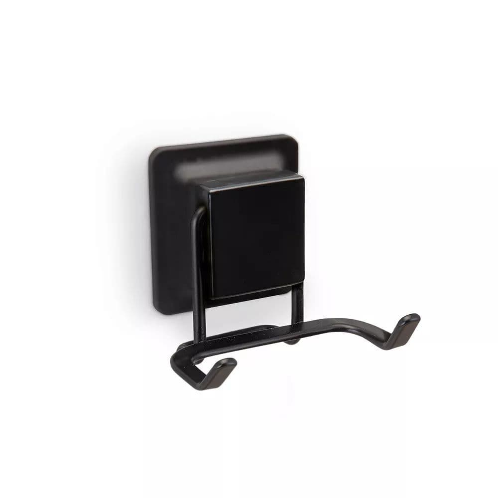 Gancho Duplo Multiuso Ventosa Preto Banheiro Lavabo Cozinha