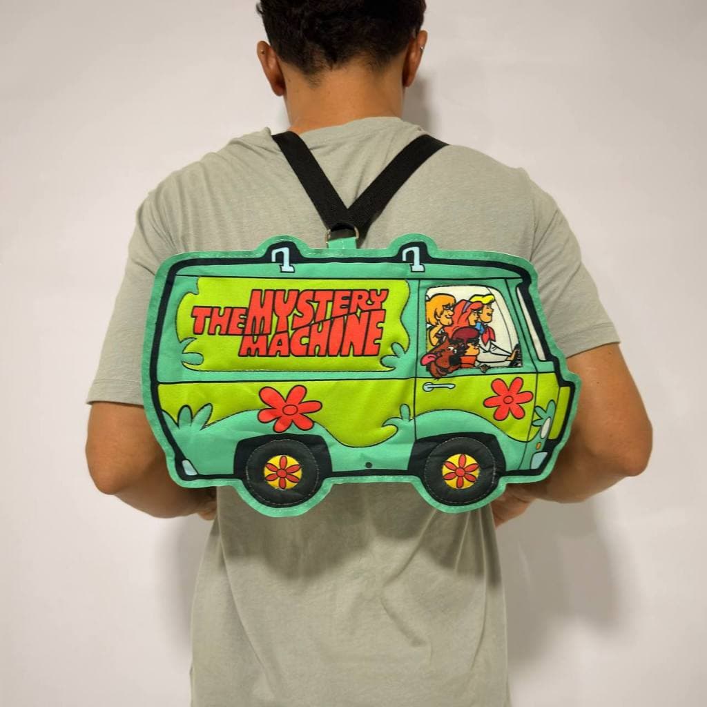 Mini mochila e Bag 2 em 1 Scooby doo estampa carro ou van a maquina de misterio desenho animado geek