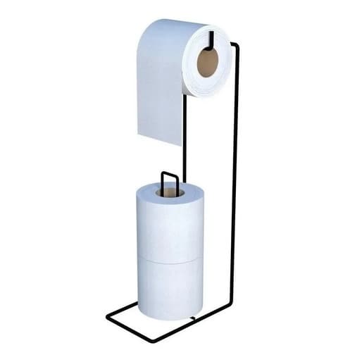 Suporte P/ Papel Higiênico Porta 3 Rolos de Papel Higiênico Chão Banheiro Aramado Preto Organização.