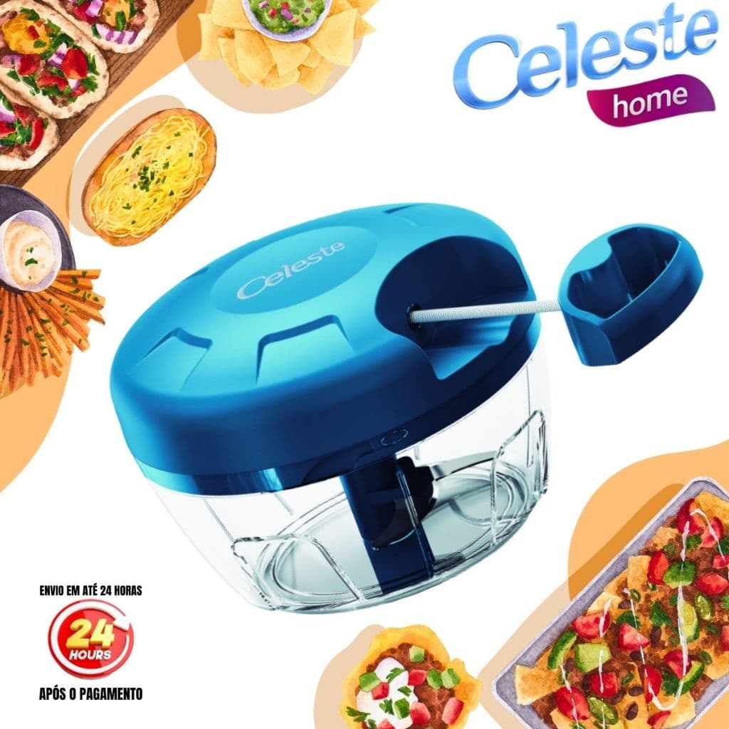 Processador Celeste Compact 400 mL Mini Processador Pica Cebola Alho e Temperos
