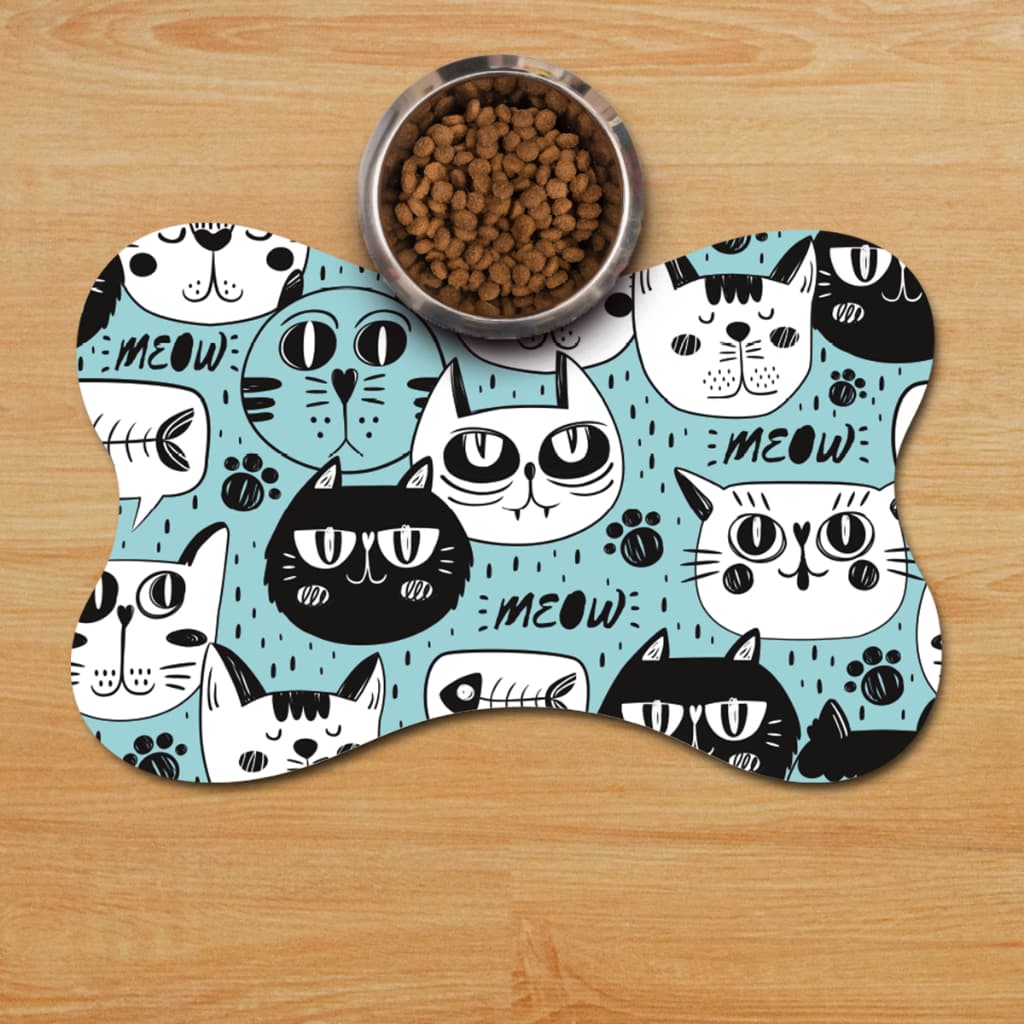 Tapete Pet MEOW Para Comedouro Osso 46x30
