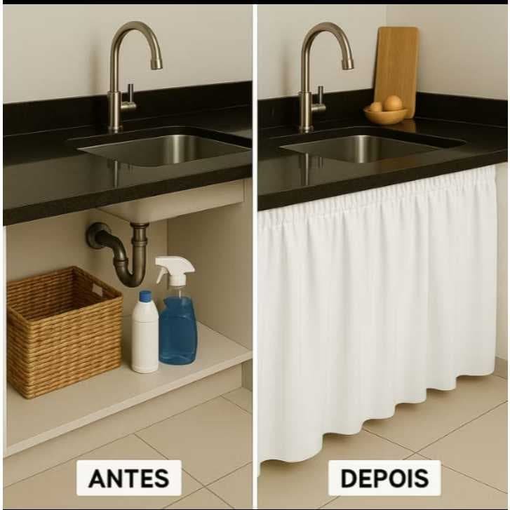 Cortina de Pia Cozinha Balcão