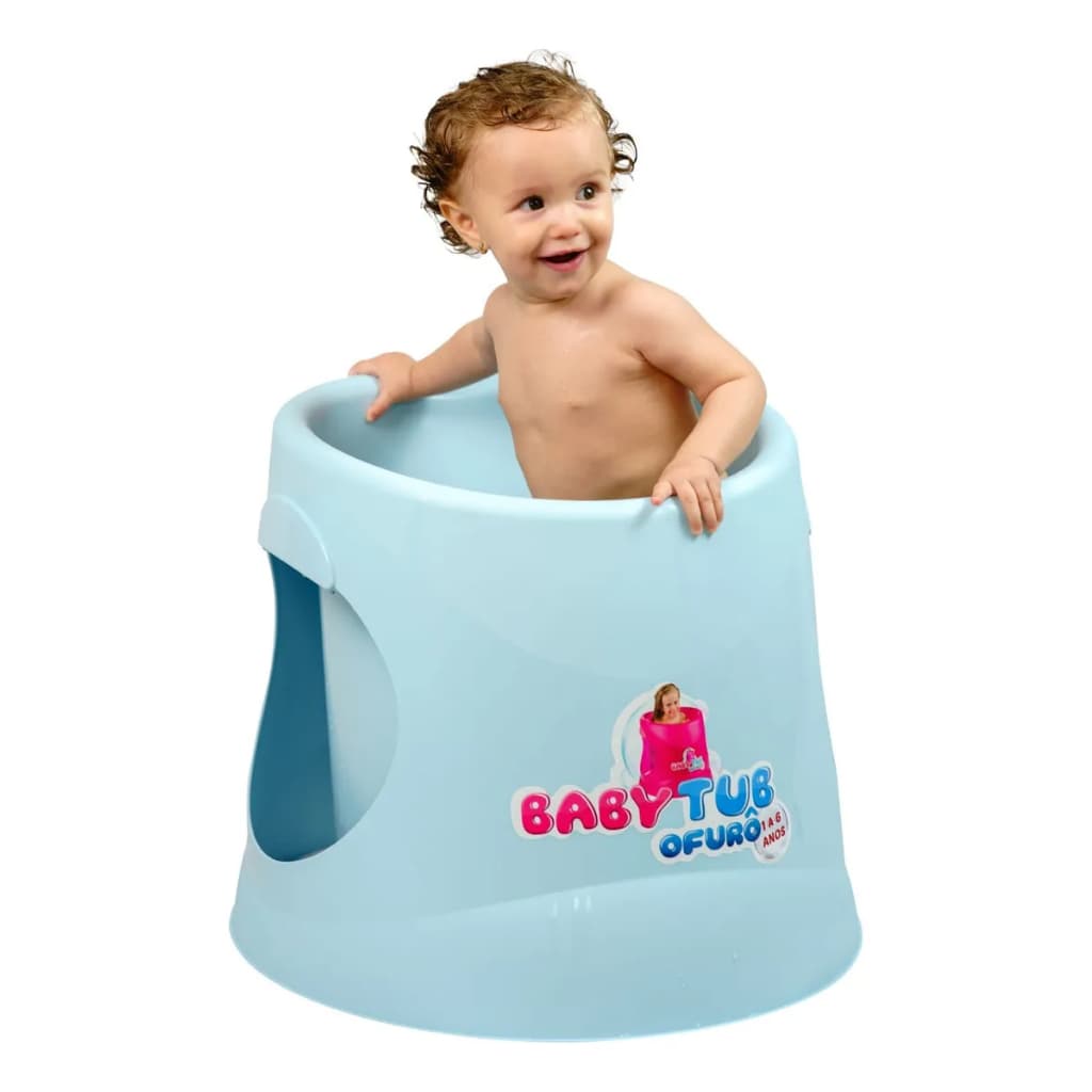 Banheira Babytub Ofuro 1 À 6 Anos Ergonômico -Azul