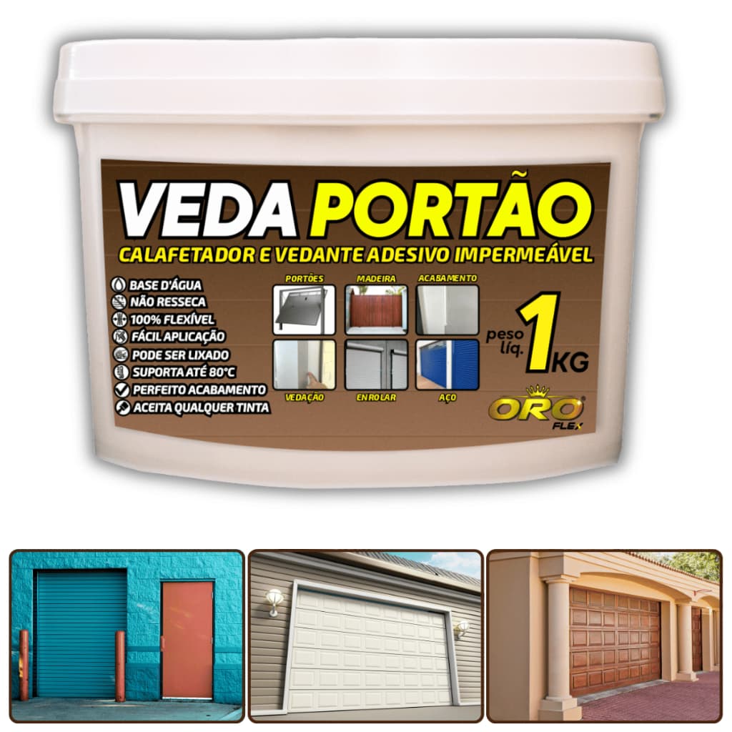 Super massa p/ VEDA e calafetar PORTÃO e grade de metal, aço, metalon e madeira 1KG OROFLEX