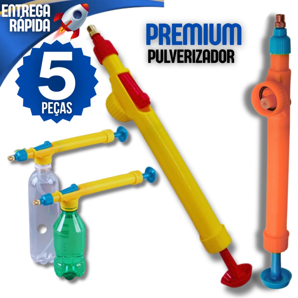 Kit 1 3 Ou 5 Pulverizador Para Garrafa Pet Manual Borrifador Regulável Spray Multiuso