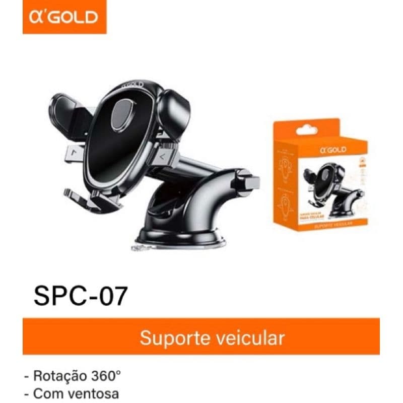 Suporte Veicular Para Celular Rotação 360 Graus Pra Fácil Visualização A'Gold