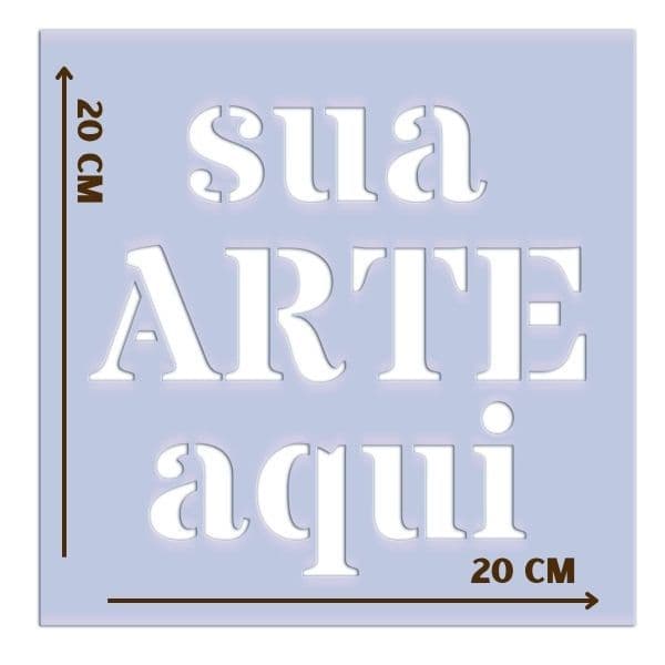 Stencil Personalizado 20x20 Acetato Branco (arte do Cliente)