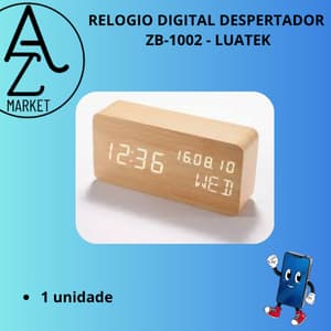 RELOGIO DIGITAL DESPERTADOR ZB-1002 - LUATEK