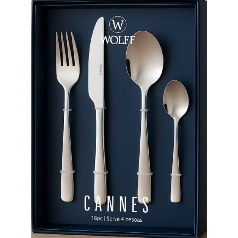 Faqueiro Cannes 16 ou 20 peças Wolff