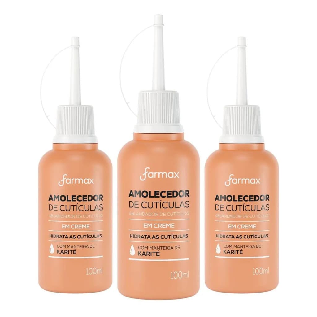 Kit 3 Amolecedor de Cutículas em Creme 100ml - Farmax