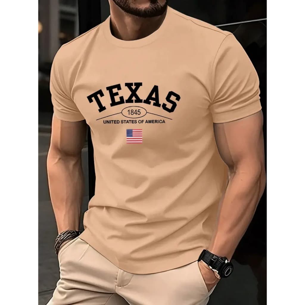 camisa casual TEXAS 100% algodao gola redonda premiun