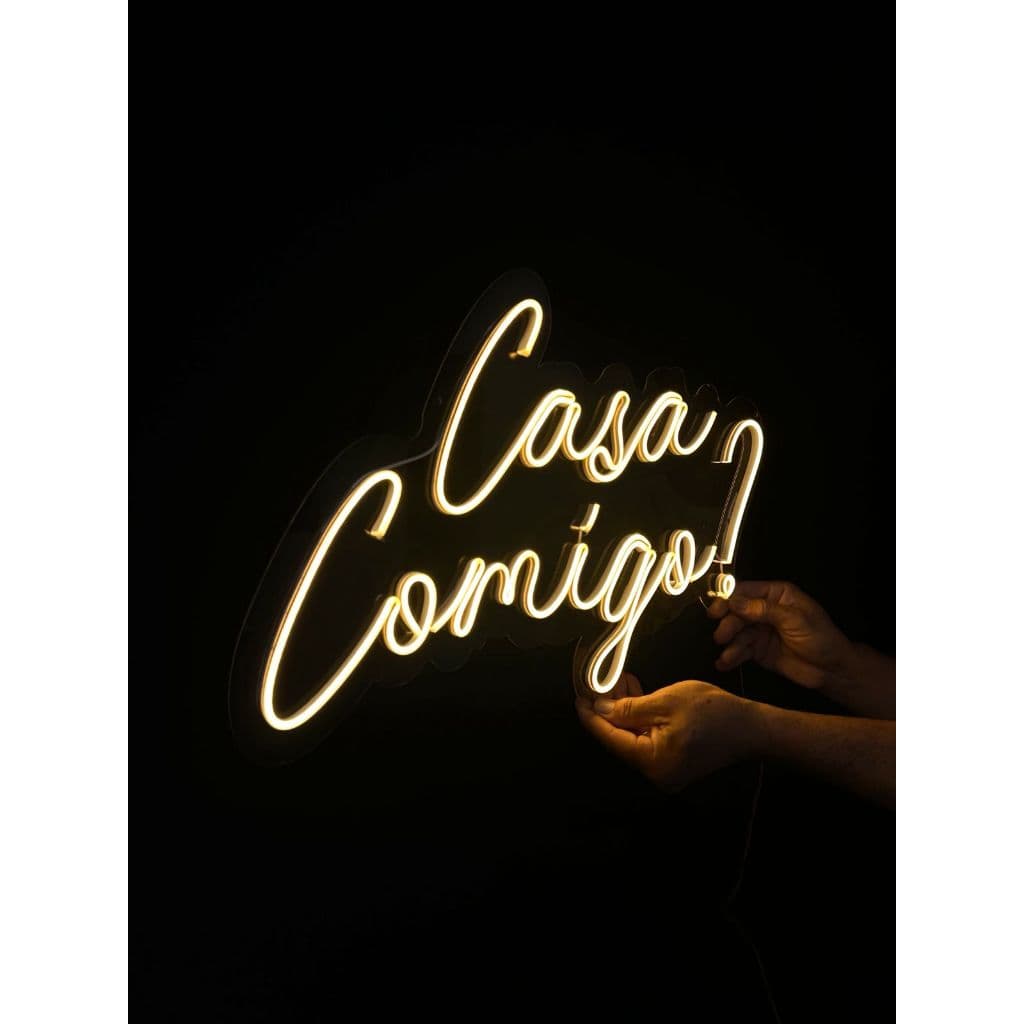 Painel Letreiro Led Neon Casa Comigo Proposta Casamento Romance