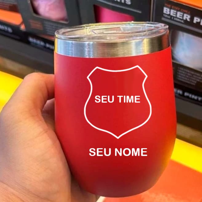 Copo Térmico Cuia 350ml em Inox com Tampa – Personalizado com Nome, Logo ou Profissão