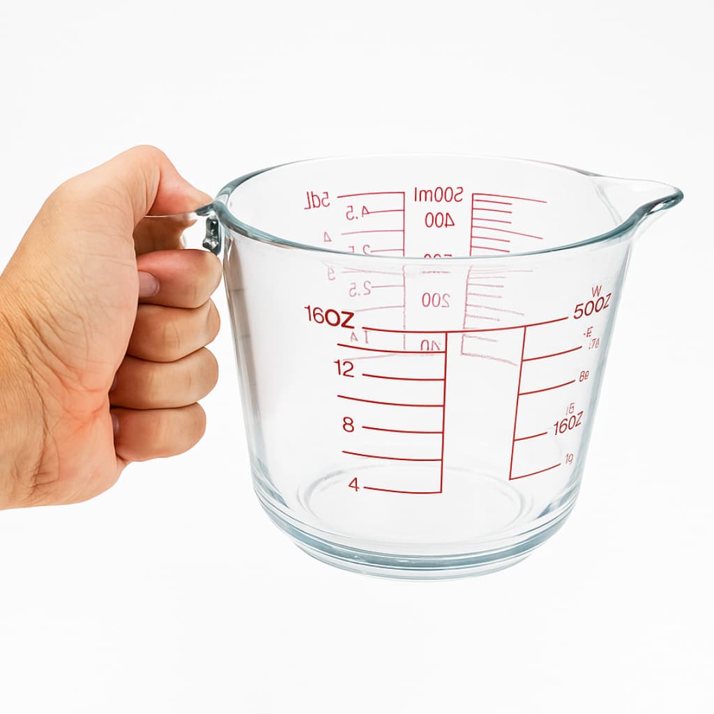 Jarra Medidora De Vidro 500ml com Alça Para Receitas Resistente
