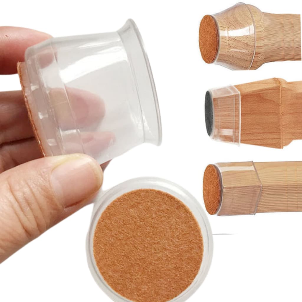 8 Un Ponteira Para Pés de Móveis e Cadeiras Redondos Medida entre 2,8cm até 4,0cm Silicone Flexível Com Feltro Qualidade