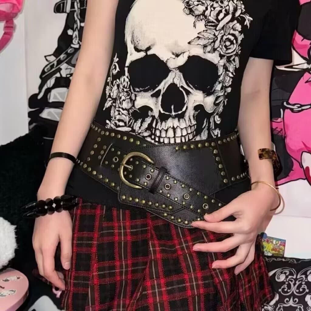 Cinto grande retrô americano personalidade estilo ocidental cinto largo design irregular moda 2026