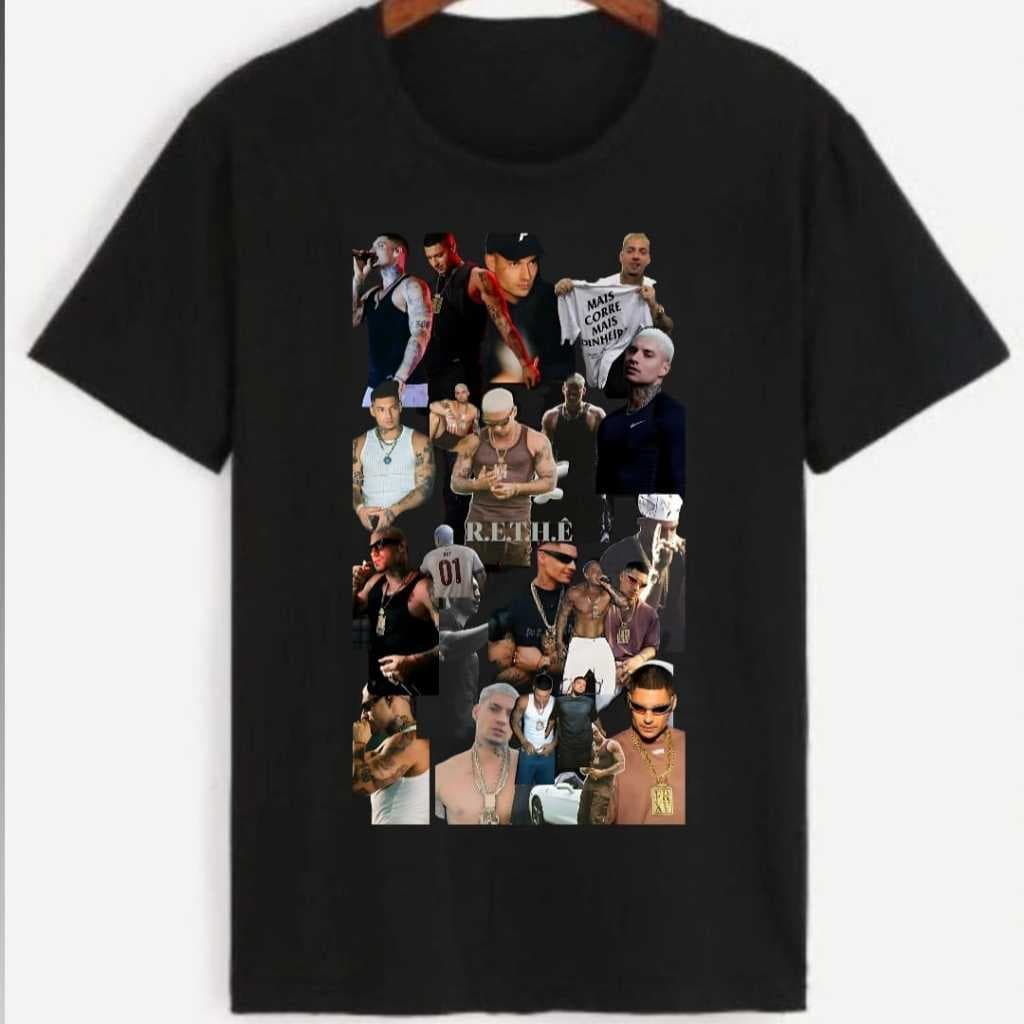 Camiseta Rapper Trap Filipe Ret |Camisa Blusa Unissex Streetwear Hip Hop | 100% Algodão Envio Rápido