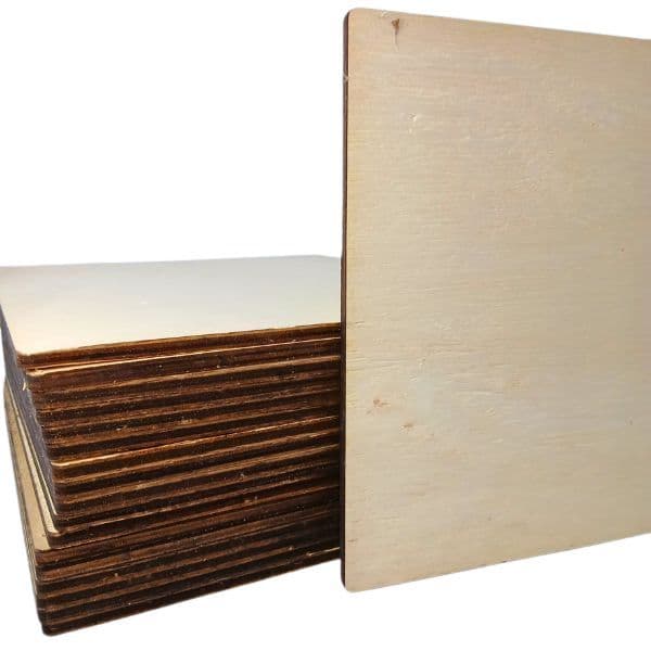 3 Placas de Compensado Pinus 4mm – 25x25 cm