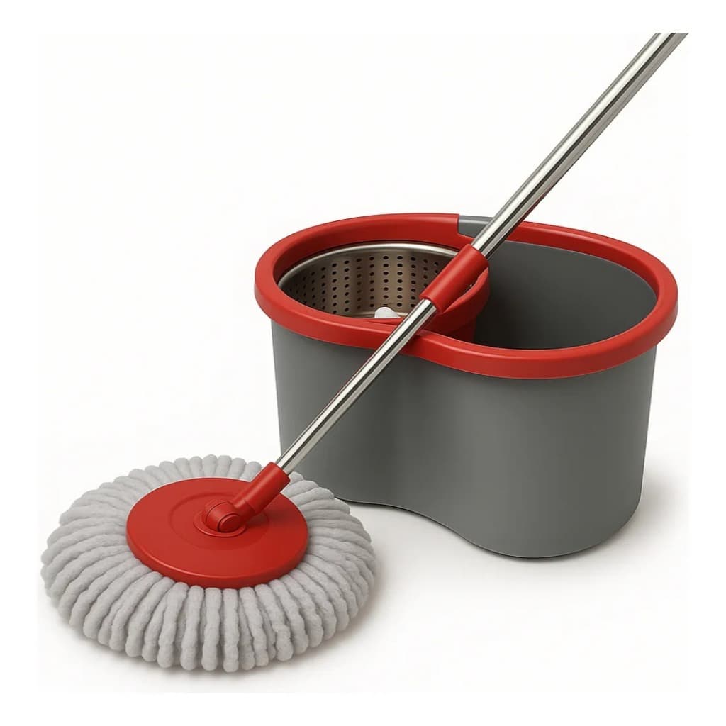 Mop Giratório Balde Centrifugador Metal Esfregão Limpeza Completa Lava E Seca 9 Litros