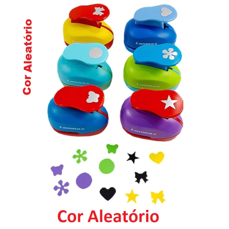 Kit 06 Furador Perfurador De Eva Papel 16mm Coração, Estrela, Círculo , Laço, Flor Helice , Borboleta