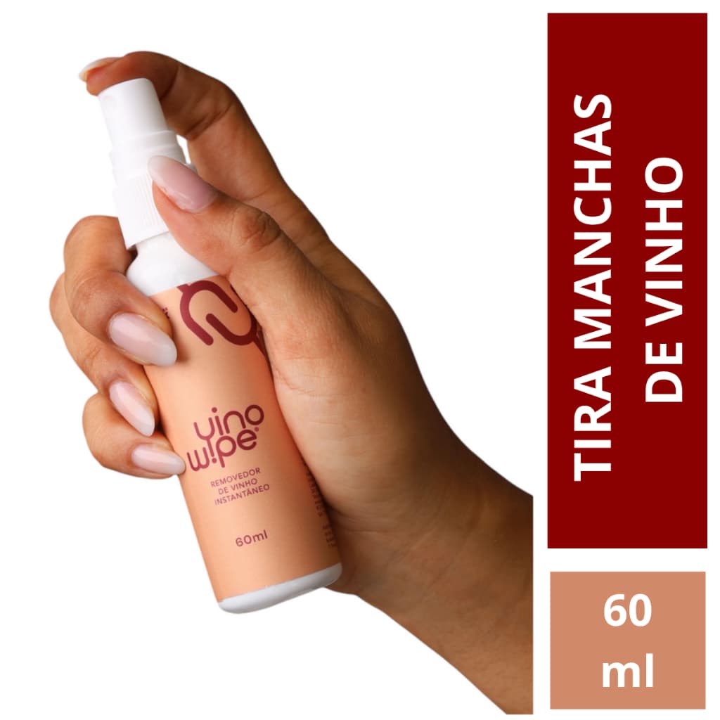 Tira Manchas Instantâneo VinoWipe 60 ml Removedor de Vinho em Roupas Coloridas e Branca Anvisa