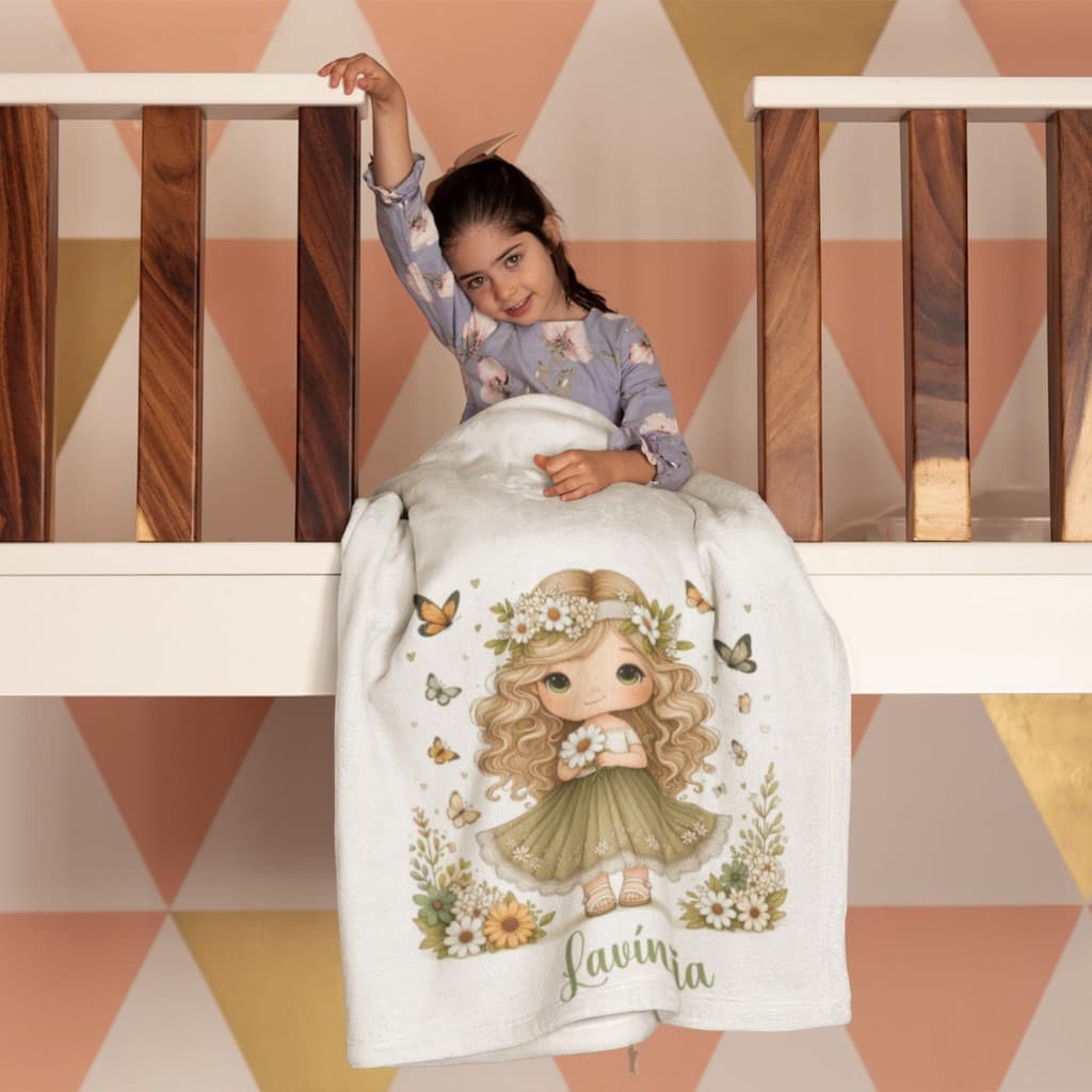 Manta Personalizada Com Nome Envio Imediato Presente Menina