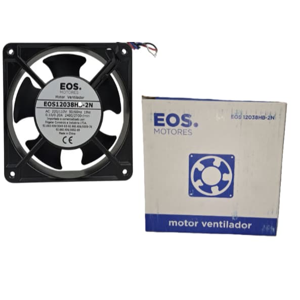 Motor Ventilador cooler 120 x 120 X 38 Eos 12038hb-2n 220/110v 50/60hz adaptavel Aero Hockey/Air Game