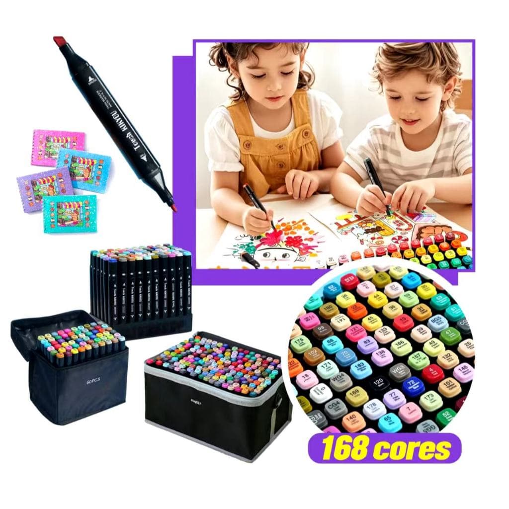 24/36/48/60/80 Cores Caneta Marcadora canetinhas coloridas Kit Com Ponta Dupla/marcador touch/caneta marker