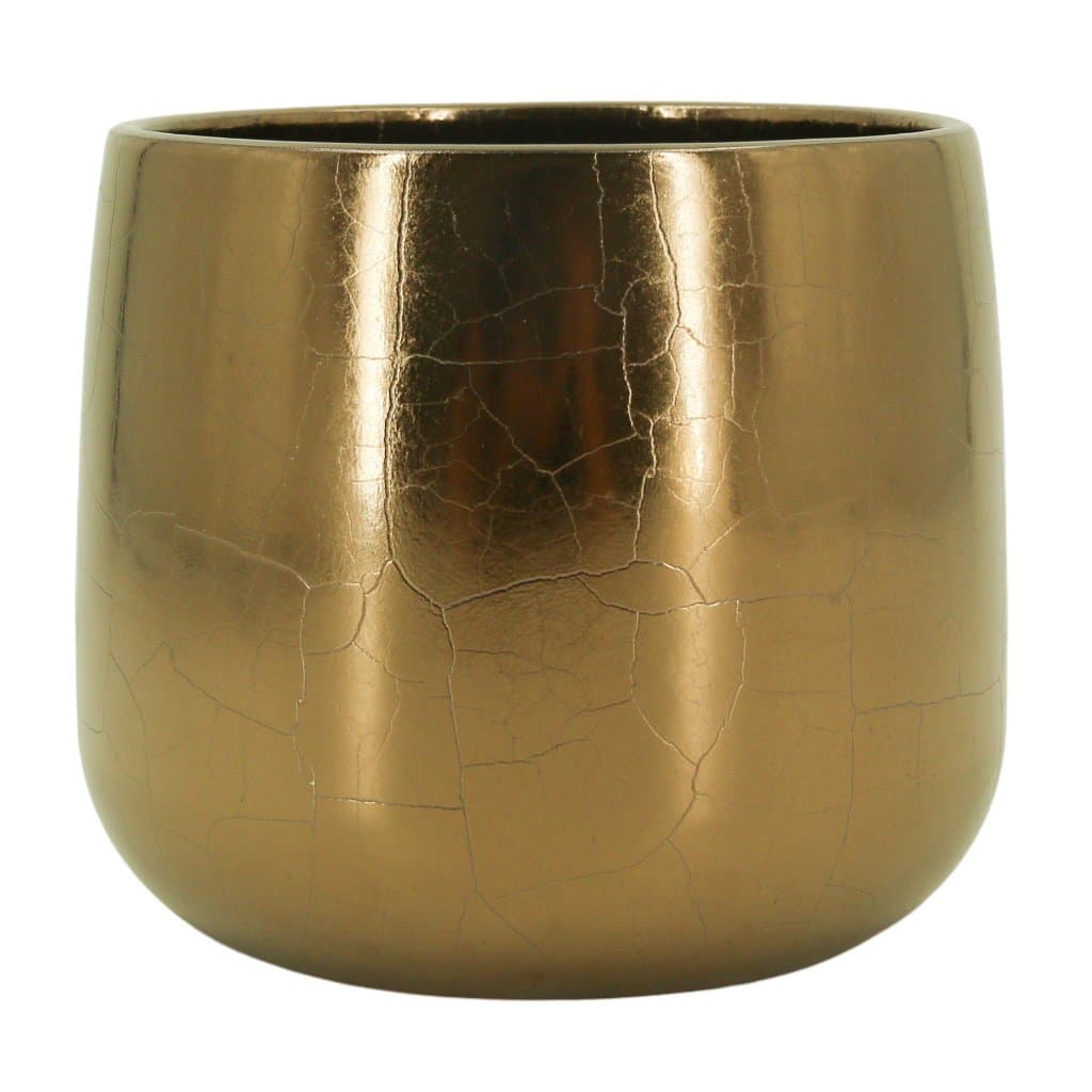 Vaso Cachepot Cerâmica Holandês - Bretagne Ouro