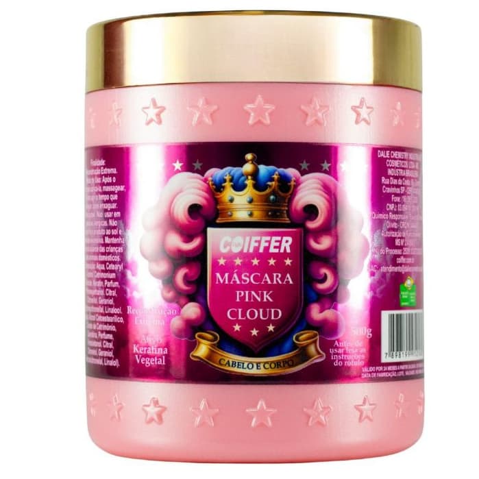 Máscara Pink Cloud Coiffer 500G Reconstrução Extrema
