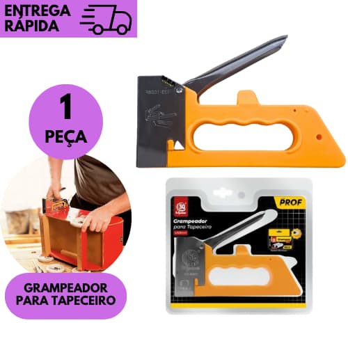 Grampeador Manual para Tapeceiro Reforçado Aço Profissional Resistente