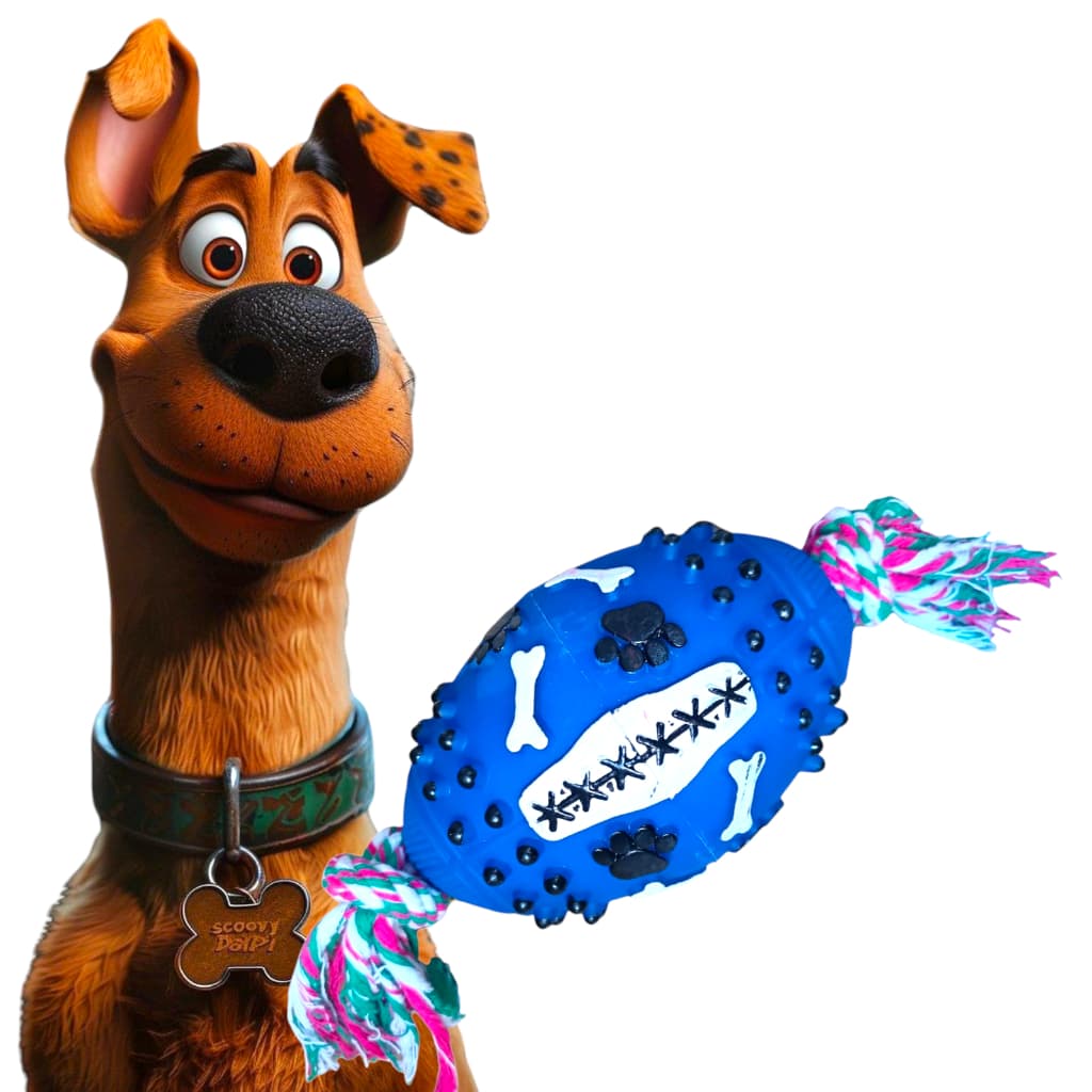 Brinquedo Pet Bola Futebol Americano Pet 40 cm C/ Corda CÃES MÉDIO E GRANDE PORTE COLORIDO
