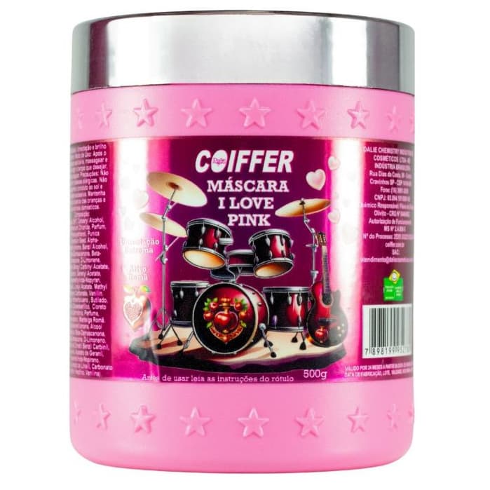 Máscara I Love Pink Coiffer 500g Umectação Extrema e Brilho dos Sonhos