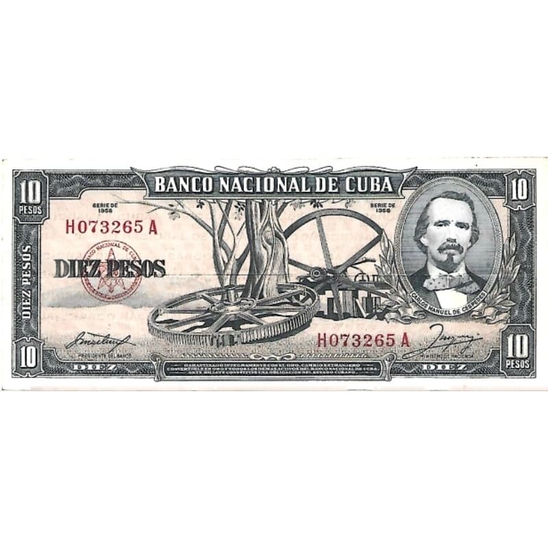 Cédula De Cuba 1958 Flor De Estampa