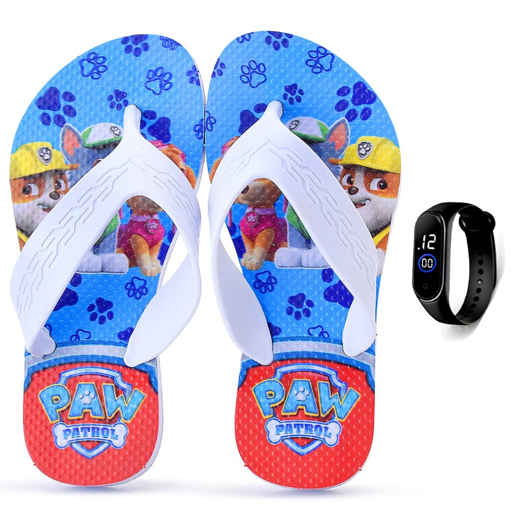 Kit Chinelo Infantil Menino Patrulha Canina + Relógio All Kids