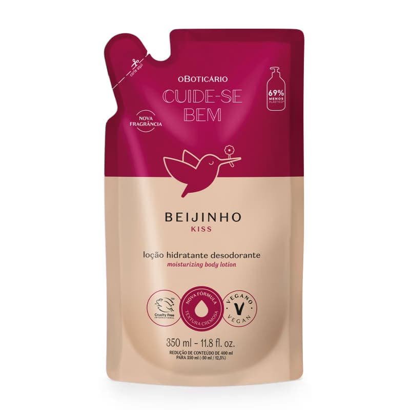 Refil Loção Desodorante Hidratante Desodorante Corporal Cuide-se Bem Beijinho 400ml