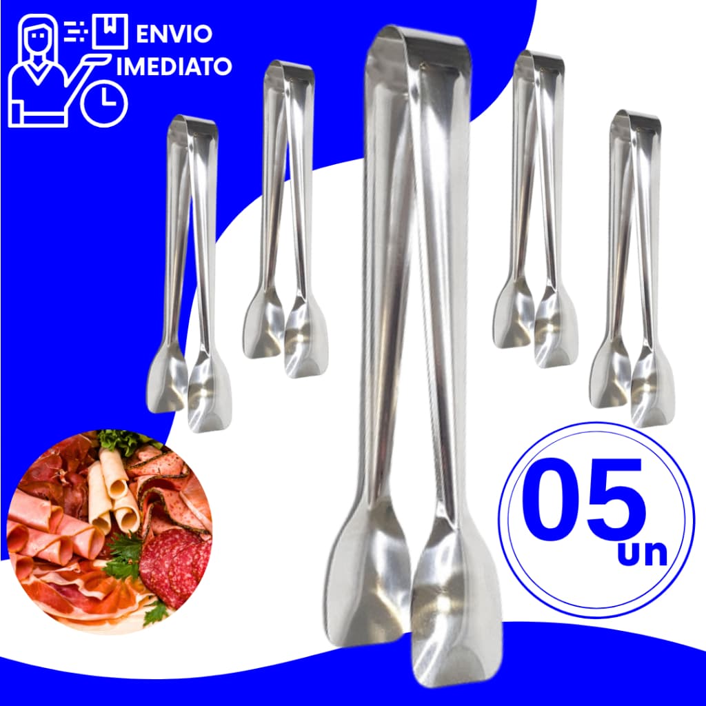 Kit Pegador Aço Inox Premium de Frios Carnes Doces Salada 18cm Universal para Restaurantes Padaria