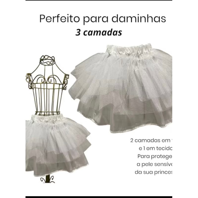Saiote Festa Infantil Volume Vestido Daminha Florista Festa Bebê Menin