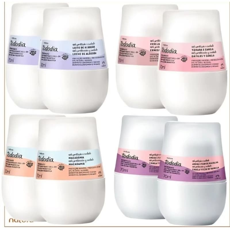 kit Com 2 Desodorantes Antitraspirantes Roll-on Natura Tododia.