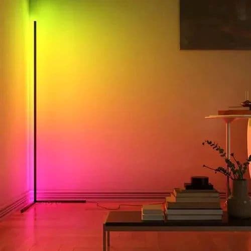 Luminaria De Chão Rgb Moderno Para Casal Quarto Cozinha Sala de Jantar Cabeceira Criado Mudo 1,4m。P5