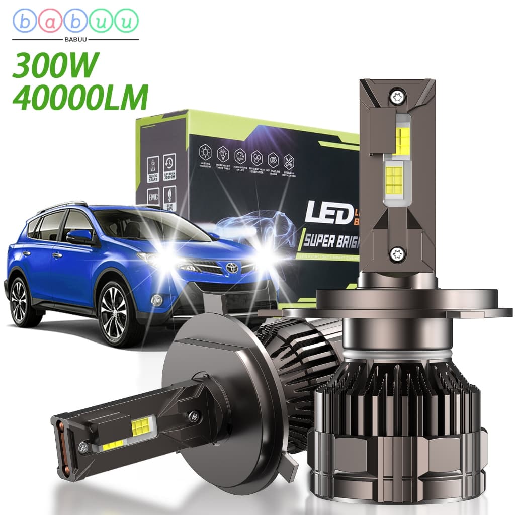 Par 300W 40000LM Carro Led Lâmpadas De Farol Luz De Nevoeiro Para H4 H7 H11 9005 9006 6500K