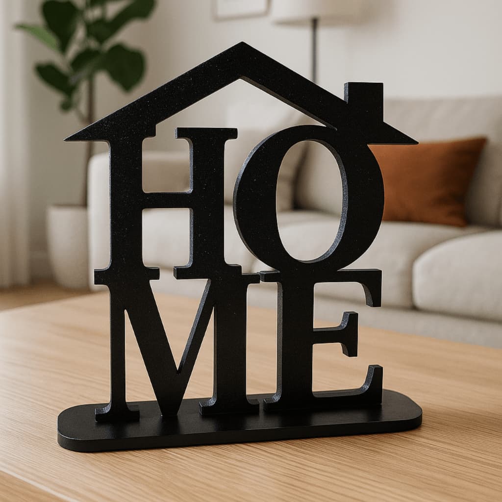 Letreiro Home Decoração para Quarto Sala Casa Enfeite para Rak Estante Minimalista